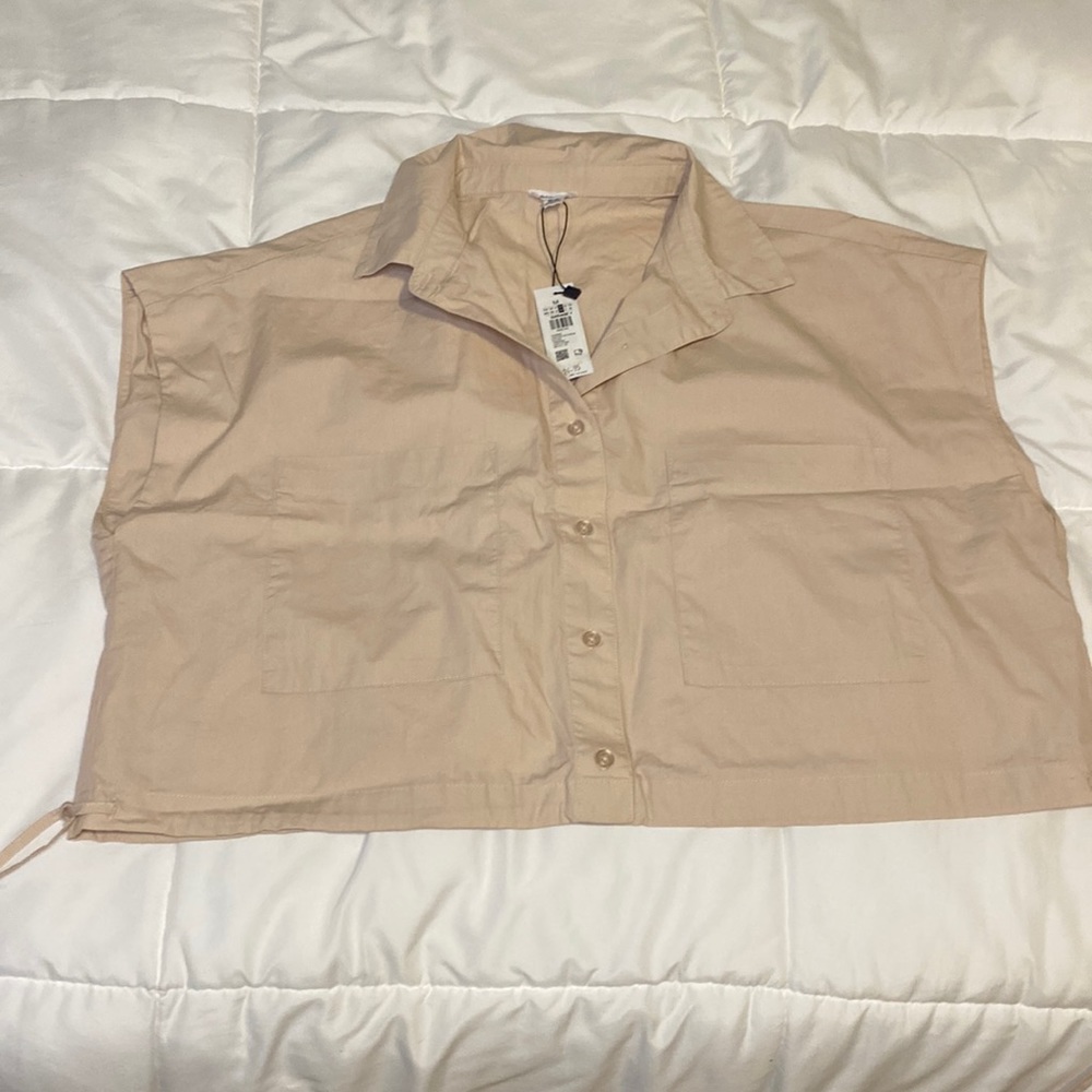 Light stone (pink) garage chemise cinched as poplin blouse 💗